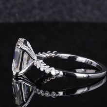 Load image into Gallery viewer, 4Ct Moissanite Engagement Ring, Solitaire Emerald Cut Moissanite Engagement Ring, 10x8mm Emerald Cut Moissanite Classic Engagement Ring
