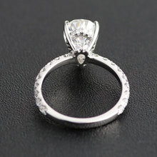 Load image into Gallery viewer, 2Ct Pear Moissanite Hidden Halo Engagement Gold Ring, 9x7mm Pear Cut Moissanite Engagement Ring, Micro pave Accents Stones
