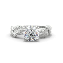 Load image into Gallery viewer, 2Ct Moissanite 14K White Gold Engagement Ring, Design Floral Twig Style Engagement Ring, Leaf Promissory Ring
