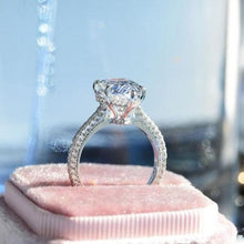 Load image into Gallery viewer, 3Ct Pear Moissanite Engagement Ring, 3 Carat Pear Cut Moissanite Engagement Ring, Pear Accents Stones, Hidden Halo Ring
