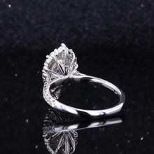 Load image into Gallery viewer, 14K Solid White Gold Dainty Alexandrite Ring, Oval Cut Alexandrite Ring Set, White Gold Ring Unique Vintage Ring
