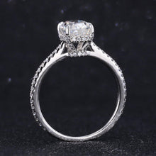 Load image into Gallery viewer, 3 Carat Carat Oval Pink Sapphire Ring, Hidden Halo Gold Engagement Ring
