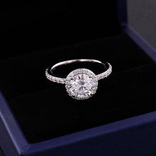 Load image into Gallery viewer, 0.9 Carat Diamond D Color, Ideal Cut, Engagement Ring, Halo Diamond Ring, Classic Halo 14K White Gold Ring
