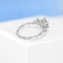 Load image into Gallery viewer, 2 Carat Oval Moissanite Vintage Engagement Rose Gold Ring, Vintage Marquise Cut Rose Gold Ring, 2ct Oval Rope Shank Ring
