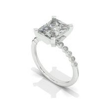 Load image into Gallery viewer, 3Ct Moissanite Engagement Ring, Solitaire Emerald Radiant Cut Moissanite Engagement Ring, Moissanite Classic Engagement Ring

