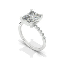 Load image into Gallery viewer, 3Ct Moissanite Engagement Ring, Solitaire Emerald Radiant Cut Moissanite Engagement Ring, Moissanite Classic Engagement Ring
