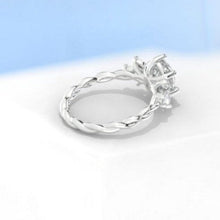 Load image into Gallery viewer, 14K Solid Gold Ring 2CT Oval Diamond Imitation Moissanite Wedding Ring, Halo Engagement Ring, Anniversary Eternity Gold Rope Shank Ring
