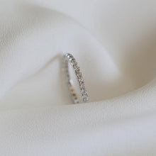 Load image into Gallery viewer, 2Ct Moissanite Engagement Ring, Radiant Cut Moissanite Engagement Ring, Moissanite Pave Accents Stones Hidden Halo with Eternity Ring Set
