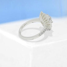 Load image into Gallery viewer, 14K Solid Gold Ring 2CT Oval Halo Moissanite Vintage Wedding Ring. Engagement Ring Anniversary Ring, Baguette Double Halo Ring

