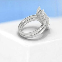 Load image into Gallery viewer, 14K Solid Gold Ring 3CT Kite Moissanite Halo Engagement Ring, Baguette Eternity Gold Ring Set
