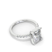 Load image into Gallery viewer, 3Ct Moissanite Engagement Ring, Solitaire Emerald Radiant Cut Moissanite Engagement Ring, Moissanite Classic Engagement Ring
