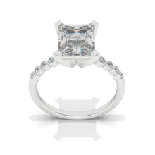 Load image into Gallery viewer, 3Ct Moissanite Engagement Ring, Solitaire Emerald Radiant Cut Moissanite Engagement Ring, Moissanite Classic Engagement Ring
