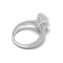 Load image into Gallery viewer, 3Ct Pear Moissanite Engagement Ring, 3 Carat Pear Cut Moissanite Engagement Ring, Pear Accents Stones, Hidden Halo Ring
