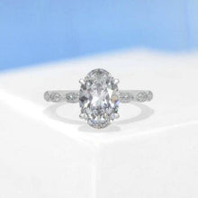 Load image into Gallery viewer, 3ct Classic Oval Engagement Ring. 14K Gold Solitaire ring. Oval Cut Ring. Moissanite Wedding Ring Anniversary ring, Vintage royal Style
