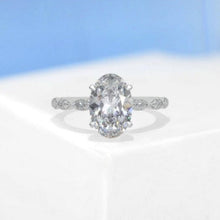 Load image into Gallery viewer, 3ct Classic Oval Engagement Ring. 14K Gold Solitaire ring. Oval Cut Ring. Moissanite Wedding Ring Anniversary ring, Vintage royal Style

