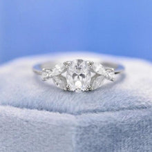 Load image into Gallery viewer, Oval Moissanite engagement ring vintage Unique Marquise cut diamond Cluster ring Rose gold ring engagement ring Bridal ring Anniversary ring
