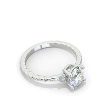 Load image into Gallery viewer, Oval Moissanite engagement ring vintage Unique Rope Shank ring Rose gold ring engagement ring Bridal ring Anniversary ring
