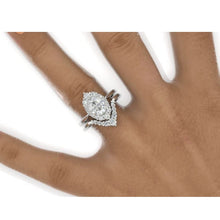 Load image into Gallery viewer, Oval 10x8 Moissanite Halo Engagement Ring, Promise Ring For Her, DEF Moissanite Wedding Ring, 14K Gold Oval Moissanite Engagement Ring Set

