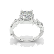 Load image into Gallery viewer, 2ct DEF Moissanite engagement ring rose gold round shaped ring Vintage art deco ring unique bridal ring anniversary leaf promise ring
