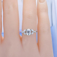 Load image into Gallery viewer, Oval Moissanite engagement ring vintage Unique Marquise cut diamond Cluster ring Rose gold ring engagement ring Bridal ring Anniversary ring
