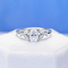 Load image into Gallery viewer, Oval Moissanite engagement ring vintage Unique Marquise cut diamond Cluster ring Rose gold ring engagement ring Bridal ring Anniversary ring
