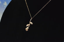 Load image into Gallery viewer, Rose Gold Rose Stem Pendant Necklace, Rose Necklace, Bridesmaid Gift, Birthday Gift, Gift For Her, Valentine's day gift, Rose Stem Pendant
