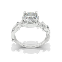 Load image into Gallery viewer, 2 Carat Moissanite Leaf Engagement Ring. Gold Floral Twig Ring
