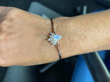 Load image into Gallery viewer, Genuine Pear Moonstone bracelet rose gold plated silver, Moonstone Bracelet in Sterling Silver. Mothers day gift. Gift for her
