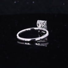 Load image into Gallery viewer, 3 Carat Giliarto-Flower Setting Emerald Shaped Step Cut Moissanite 14K White Gold Engagement Ring
