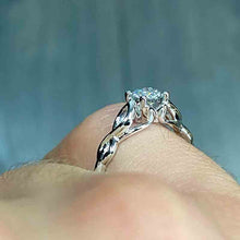 Load image into Gallery viewer, 1.0 Carat Gray Moissanite Lattice White Gold Engagement Ring
