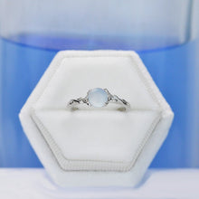 Load image into Gallery viewer, Rose Gold Plated Silver Dainty Natural Moonstone Ring , Round  Moonstone Vintage Ring,
