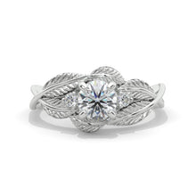 Load image into Gallery viewer, 1 Carat Giliarto Moissanite White Gold Engagement Floral Accented Ring
