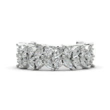 Load image into Gallery viewer, ''Kristin''  Lattice 14K White 2.2 CTW Moissanite Marquise Anniversary Band

