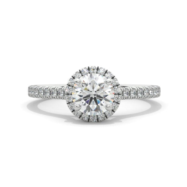 1 Carat Giliarto Moissanite Halo Gold Engagement Promissory Ring