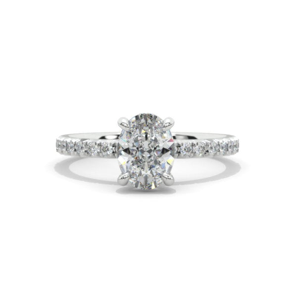 1.5 Carat Oval Moissanite  Engagement Ring