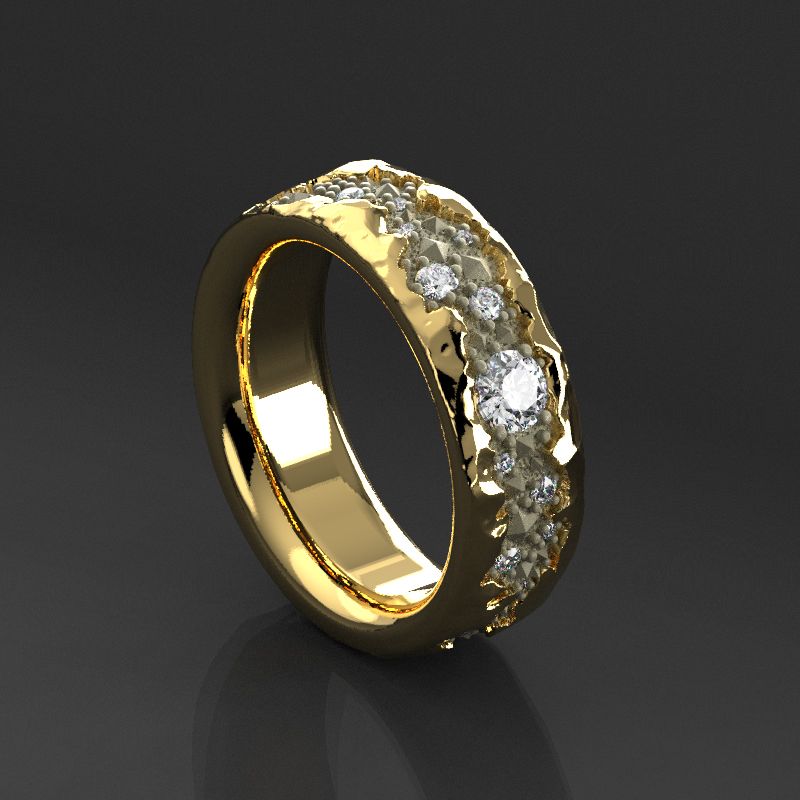 14k Yellow Gold mens gold diamond wedding bands Giliarto mobile