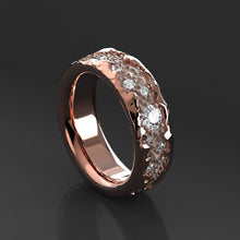 Load image into Gallery viewer, 14K White mens gold diamond wedding bands Giliarto mobile
