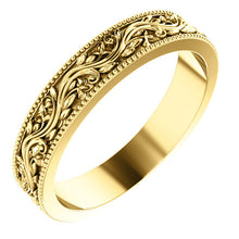 Load image into Gallery viewer, 14K Gold Sculptural Band with Milgrain
