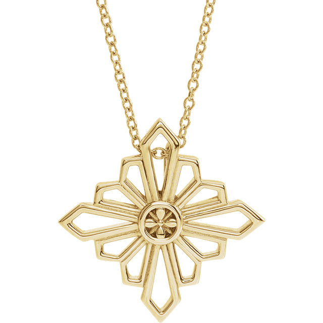 14K Gold Geometric 16-18" Necklace