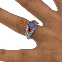 Load image into Gallery viewer, Giulia Wings Blue Topaz Gold Ring
