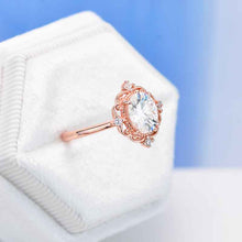 Load image into Gallery viewer, 14K White Gold 1.5 Carat Oval Moissanite Halo Engagement Ring Eternity Ring
