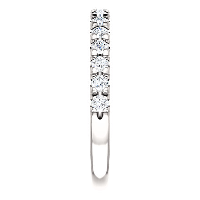 14K White 1/2 CTW Diamond French-Set Anniversary Band