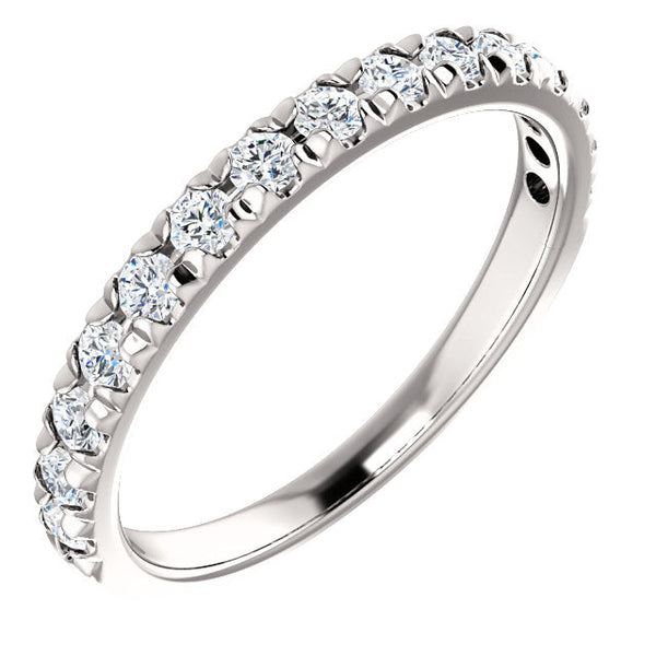 14K White 1/2 CTW Diamond French-Set Anniversary Band