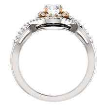Load image into Gallery viewer, 14K Gold 1.0 Carat Forever One Moissanite 1/3 CTW Diamond Engagement Ring
