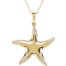 Load image into Gallery viewer, 14K Yellow 1/5 CTW Diamond Starfish 18" Necklace

