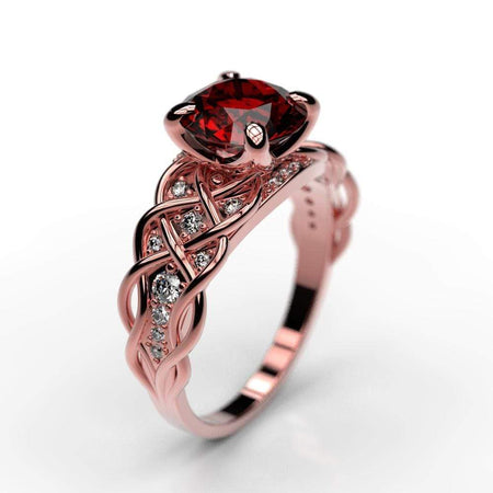 Lattice Ruby Giliarto Gold Engagement Ring