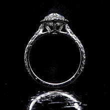 Load image into Gallery viewer, 14K Solid White Gold 3 Carat Halo Pear Cut Moissanite Ring
