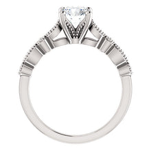Load image into Gallery viewer, 14K Gold  6.5 mm Round Forever One Moissanite  .07 CTW Diamond Engagement Ring
