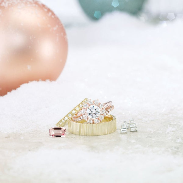 14K Rose 5.5 mm Round 3/8 CTW Diamond Engagement Ring